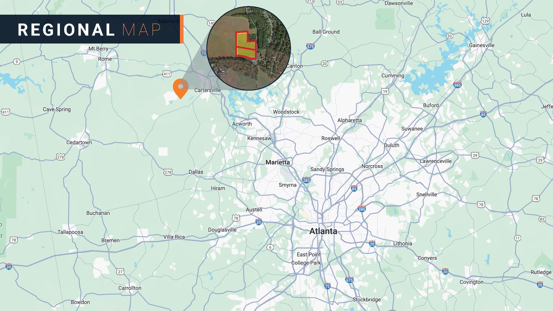 Euharlee, GA Commercial Land/Euharlee,