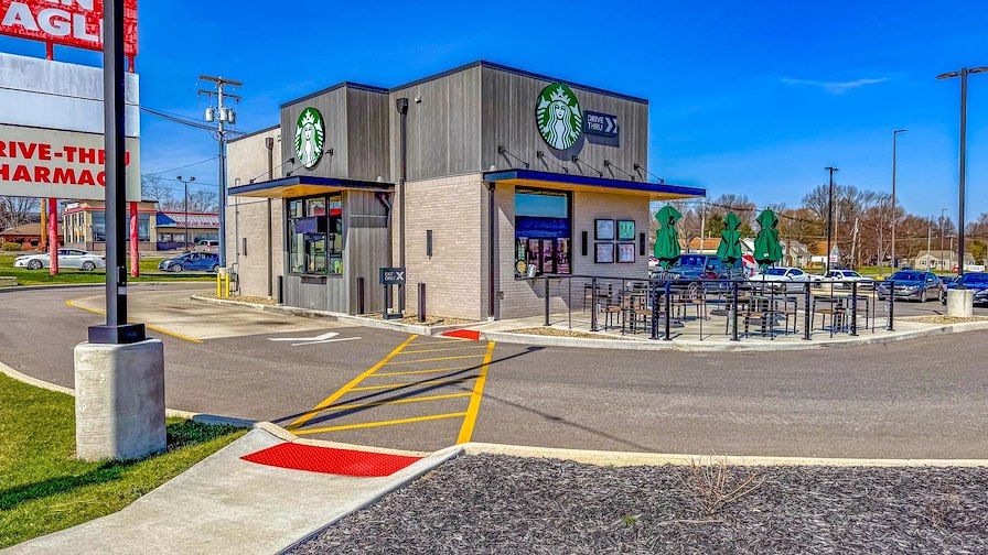 New Starbucks Low Rent Highway Exit & Grocery Outparcel Site