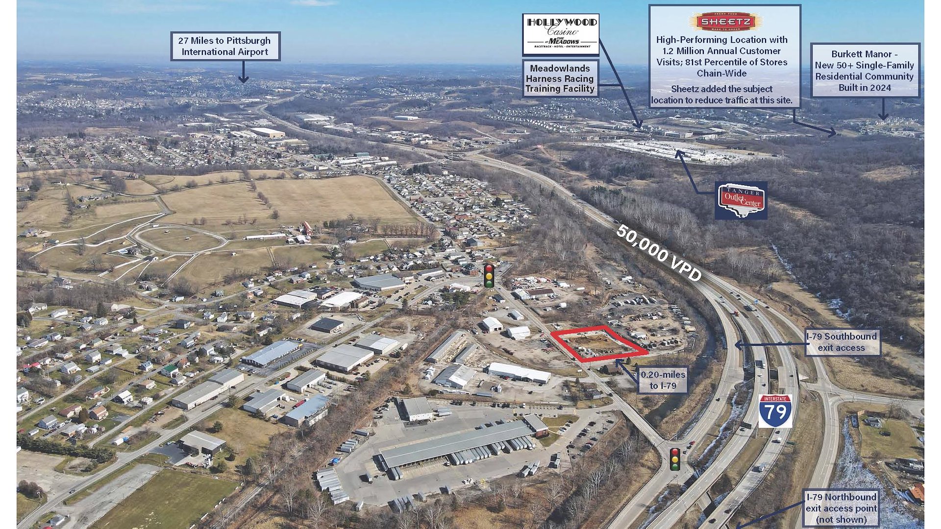 Sheetz 15 Years Remaining Pittsburgh MSA Structured Increases!/Meadowlands, Pennsylvania