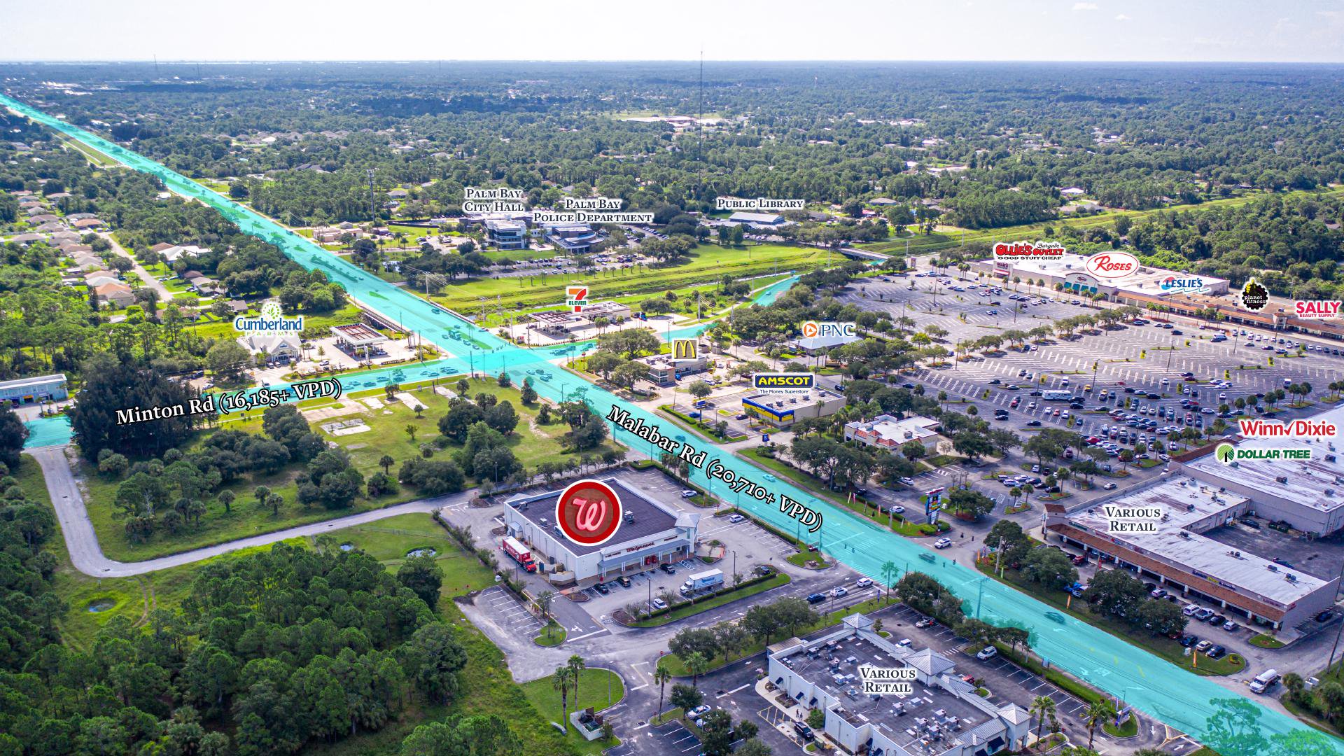 Walgreens Palm Bay, FL Absolute Net Lease 16+ Yr Historical Occupancy Across from Winn