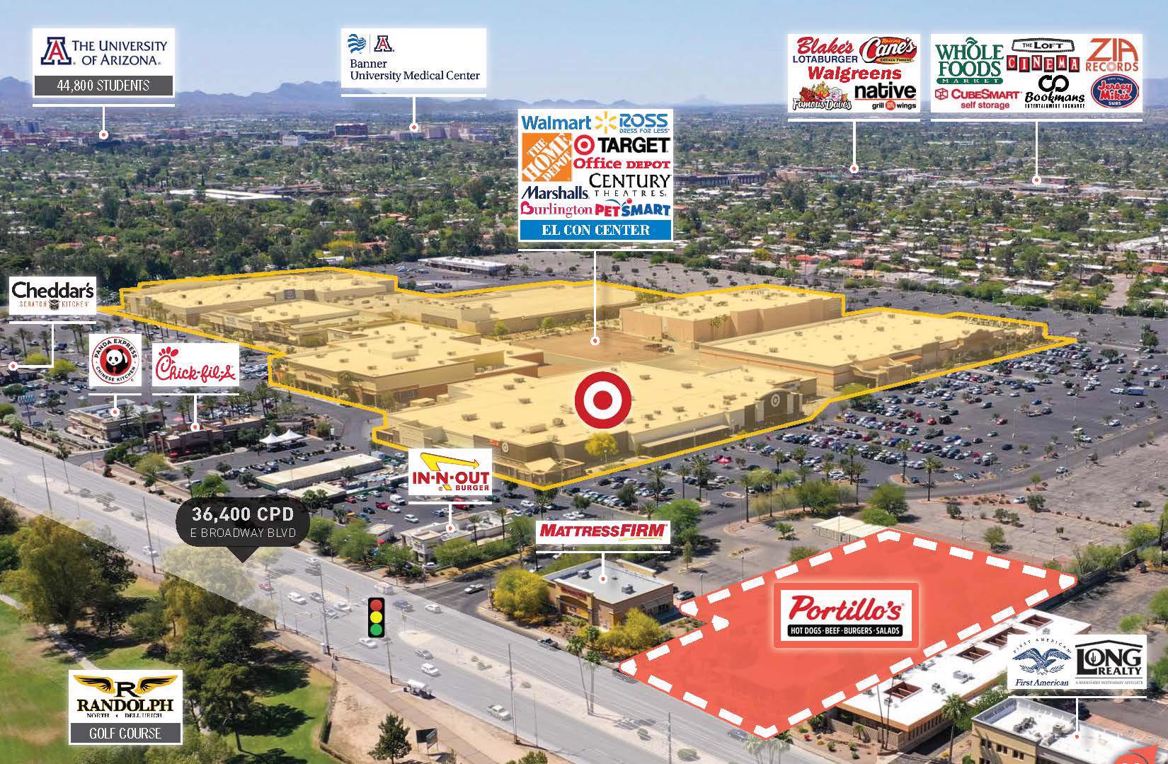 Portillo's Ground Lease New 12 Yr NNN El Con Center/Tucson, Arizona