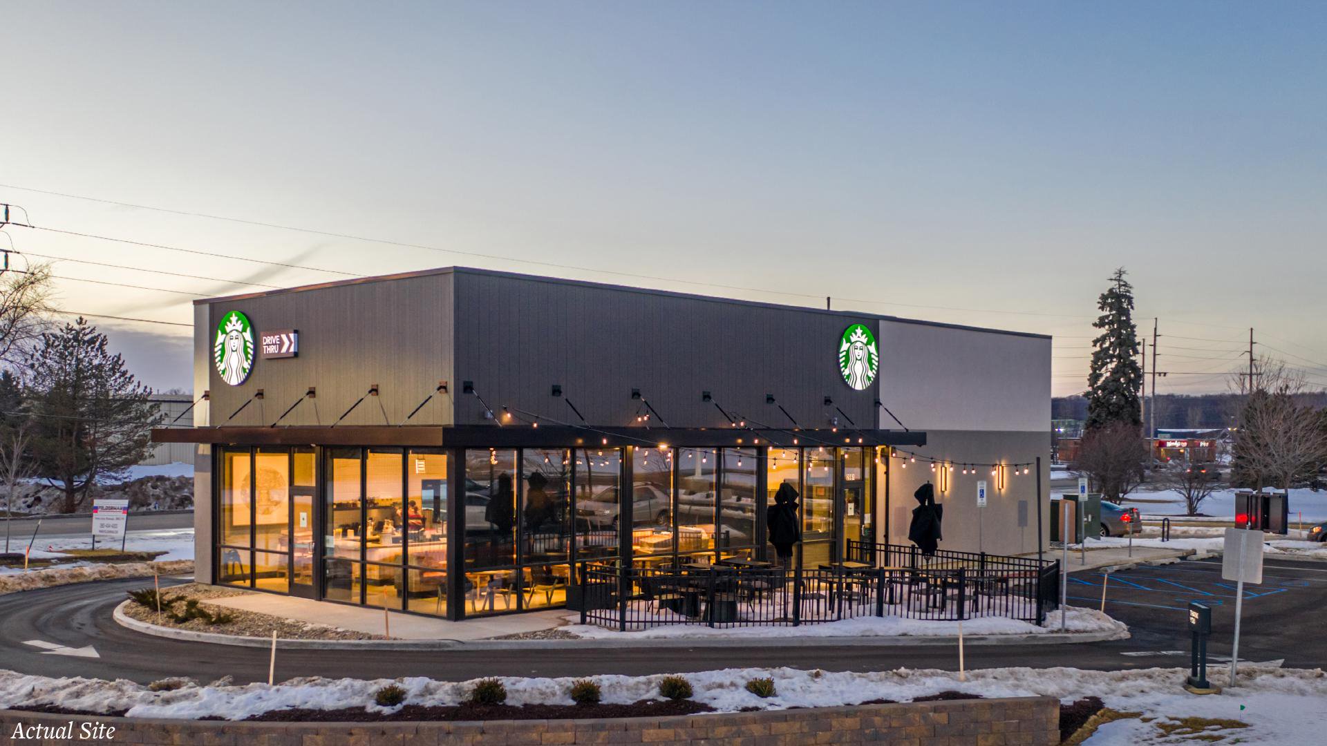 Brand New Starbucks w/ DriveThru Outside Fort Wayne Hard Corner