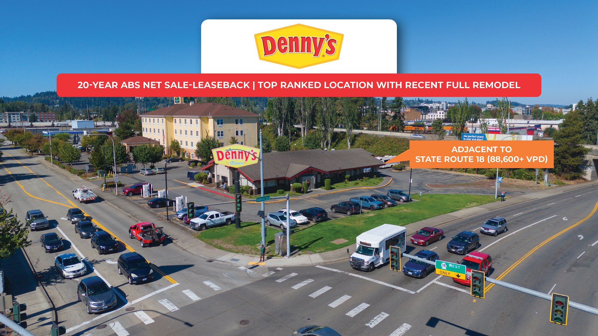 Denny’s | 20-Year Abs Net Sale-Leaseback | Top Ranked Location with Recent Full Remodel - food service for sale in auburn, WA