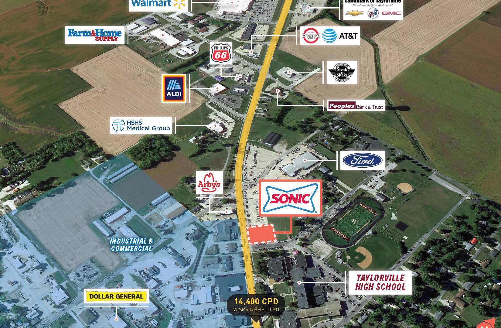 Sonic DriveIn Brand New 2024 ReConstruction of Long Standing Site/Taylorville, Illinois