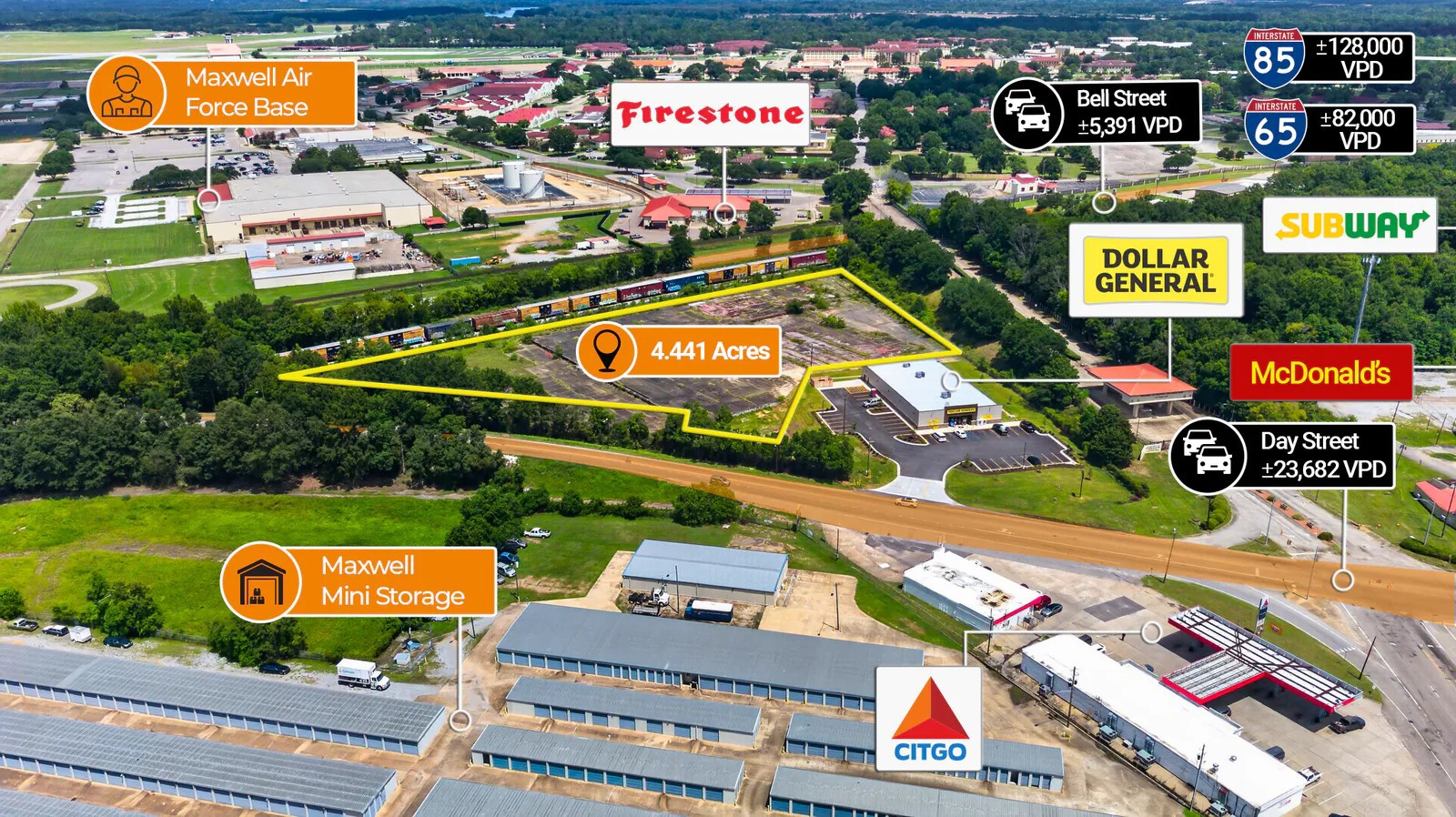 $1 Auction – 4.44 Acre Parcel | 23K VPD | Dollar General Adjacent - land for sale in montgomery, AL