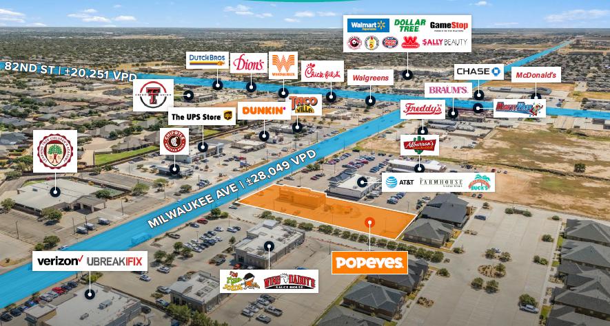 Popeyes | New 20-Yr NNN | 5 Yrs | Milwaukee Ave w/… — Sale in Lubbock, TX, photo 3 of 3
