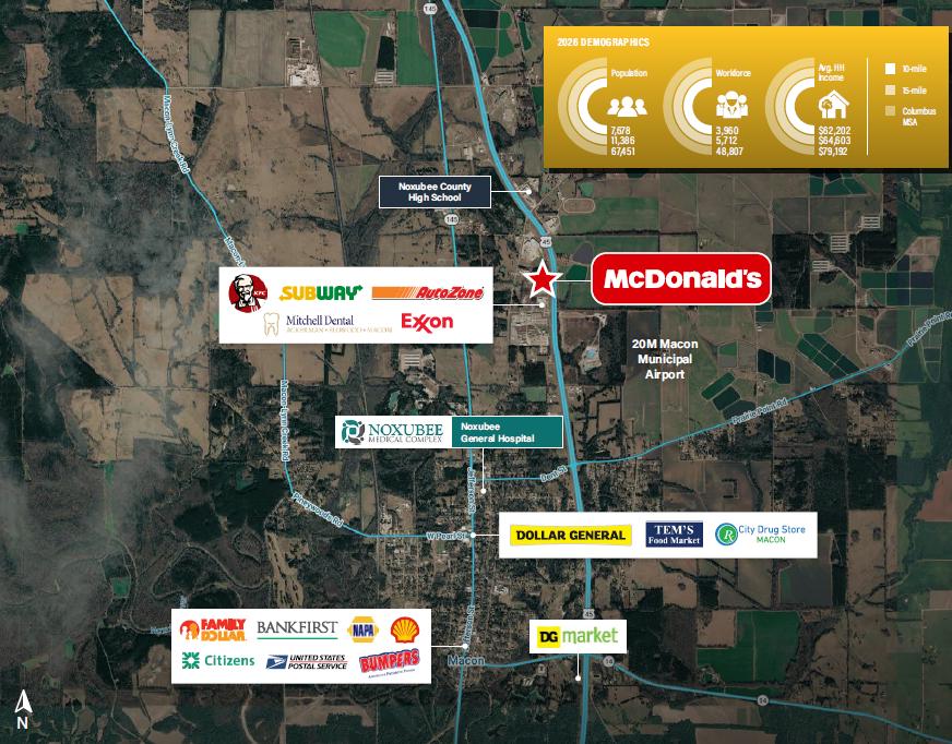 McDonald's Two-Tenant Center | Corp Guaranty | US-45… — Sale in Macon, MS, photo 2 of 3