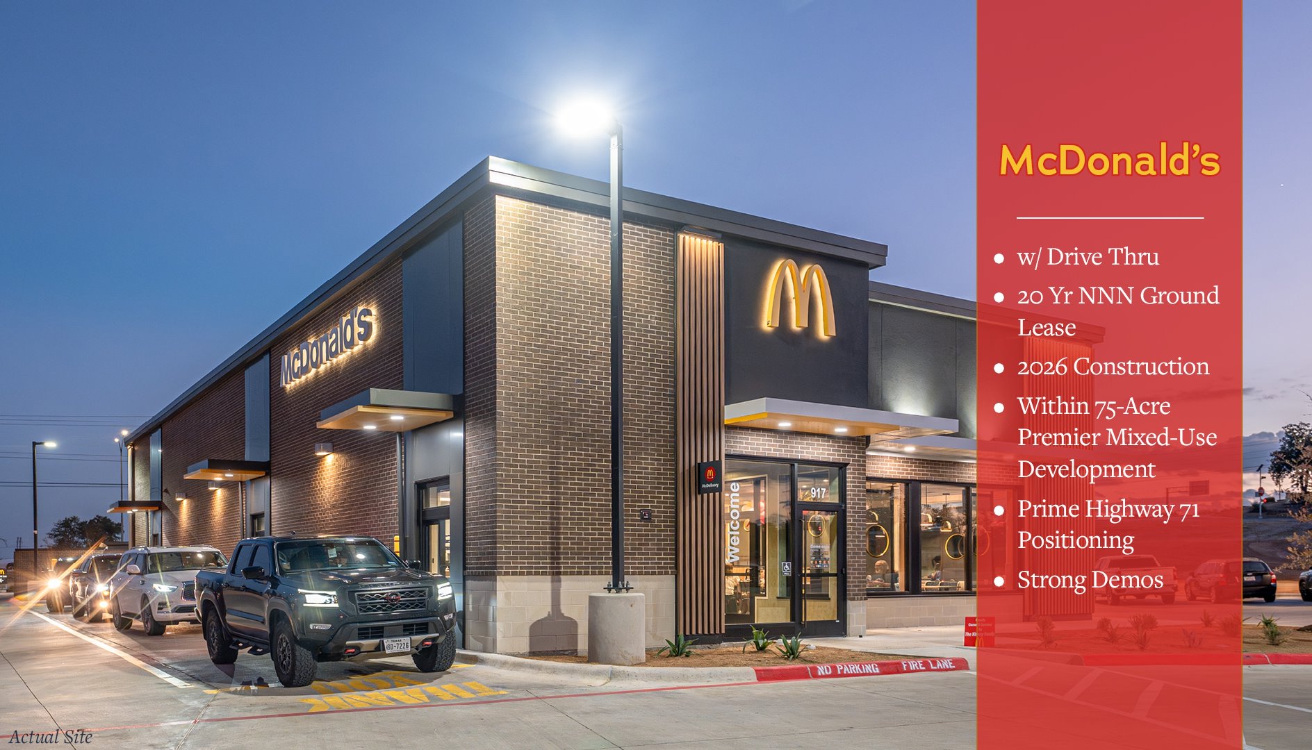 McDonald's w/ Dr-Thru | Austin MSA | New Construction… — Sale in Bastrop (Austin Msa), TX, photo 1 of 8